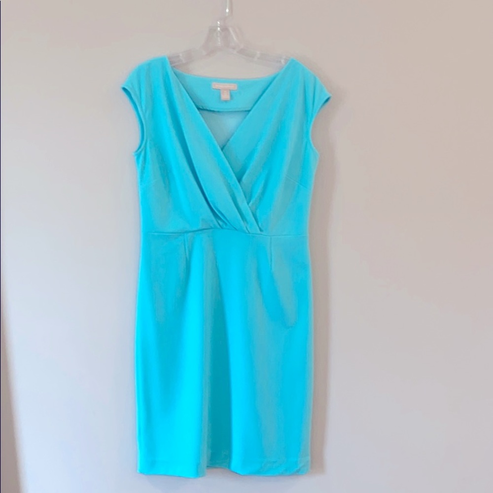 Banana Republic Fresh Turquoise Faux Wrap Dress, M